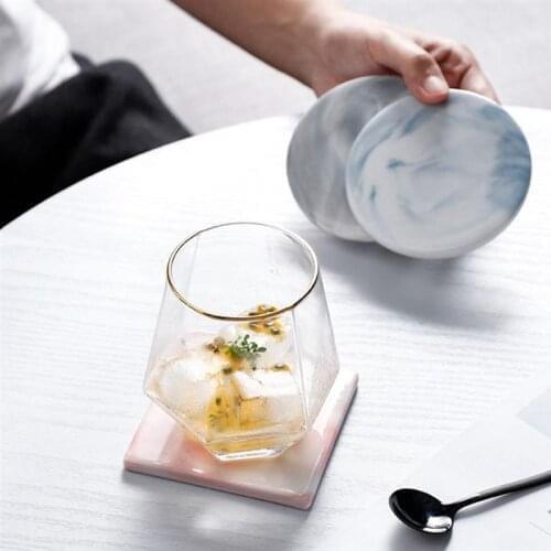 Non-Slip Coaster Dining Table Wine Pad Creative Marble Style Placemat Household Heat Resistant Mats Kitchen Table Decor Supplies