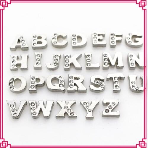 New arrive 130pcs/lot crystal A-Z 26 letters alphabet floating charms living glass floating memory lockets(per letter 5pcs)