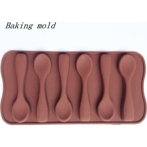 Wholesale Silicone mold B017 Spoon shape Chocolate mold Fondant cake mold Free shipping