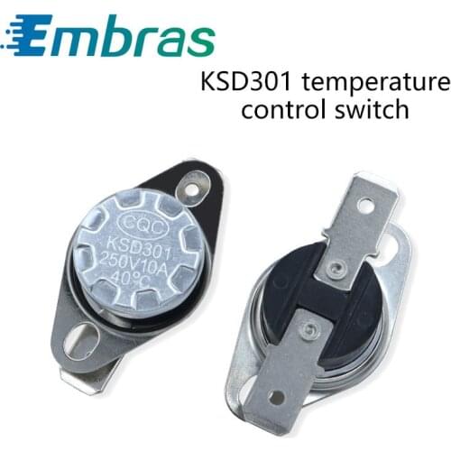 KSD301 Temperature Control Switch Normally Open Normally Closed 40/50/60/70/80/90/100/125 Degree Temperature Control 1Pcs