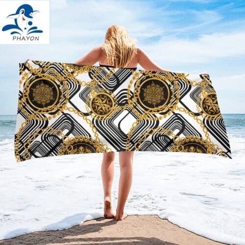 PHAYON Surf Poncho Microfiber Bath Towel Golden Chain No Sand Free Large Beach Towels Quick Dry Beach Mat Beach Towel for Adults
