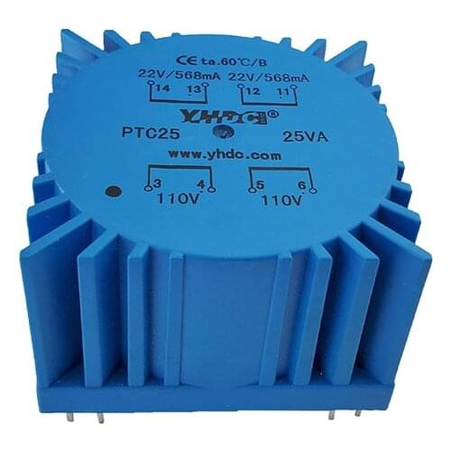 PTC25 For Audio usage Power 25VA input115Vx2 output 18Vx2 toroidal transformer, encapsulated transformer PCB Welding transformer