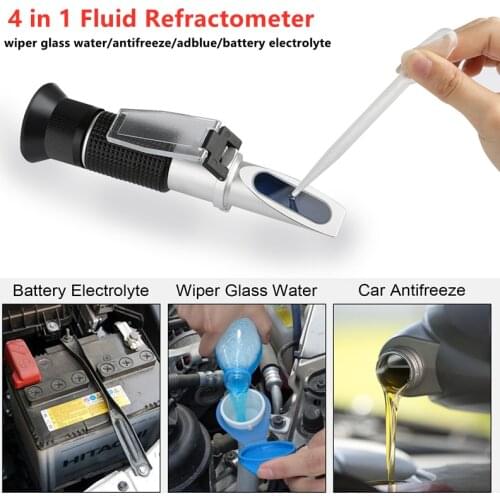4 in 1 Car Engine Fluid Glycol Freezing Point Urea Adblue Battery Refractometer Automotive Antifreeze Freezing Tester