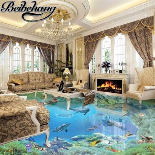 Beibehang Customized environmental creative high-definition underwater world 3D floor living room self - adhesive decorative pai
