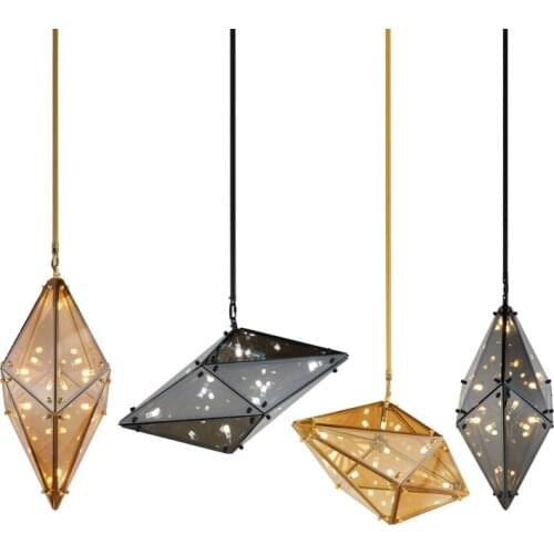 Nordic chandelier post-modern creative personality model room bedroom cafe study art designer diamond lamp