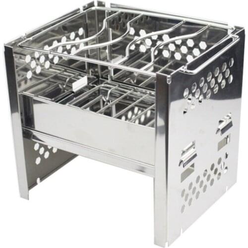 Camping Stove Portable Outdoor Cooking Foldable Firewood Burner For Backpacking Picnic Hiking Survival