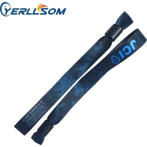 YERLLSOM 100PCS/Lot High Quality Customized Cloth Wristbands With Woven Logo For Events F20102701