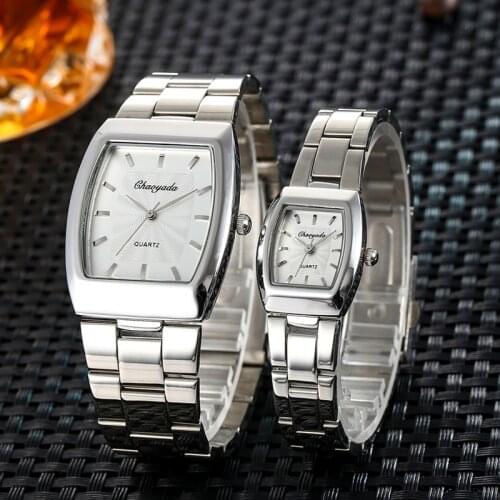 2018 women men couples lovers stainless steel quartz wristwatches ladies gentleman dress simple business fashion bracelet watch
