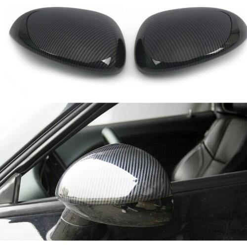 1 Pair Carbon Fiber Style Side Door Wing Mirror Trim Cover Housing Fit for Dodge Challenger 2015-2019