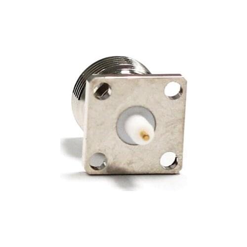 1PC N Female Jack RF Coax Adapter convertor solder post 4-hole panel mount Insulator Long 4mm Nickelplated wholesale