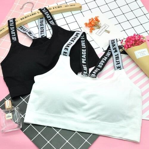 1PC Sport Bra Fitness Top Letters Yoga Bra For Free Size Black White Running Yoga Gym Fitness Crop Top Women Push Up Sports Bra