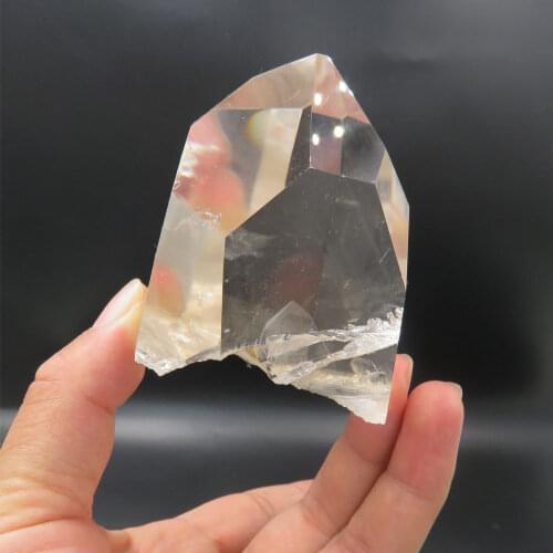 203g Rare New 100% Natural Clear Quartz Single Terminated Crystal Point "Ghost Crystal Pyramid Mountains" Layers Reiki Healing