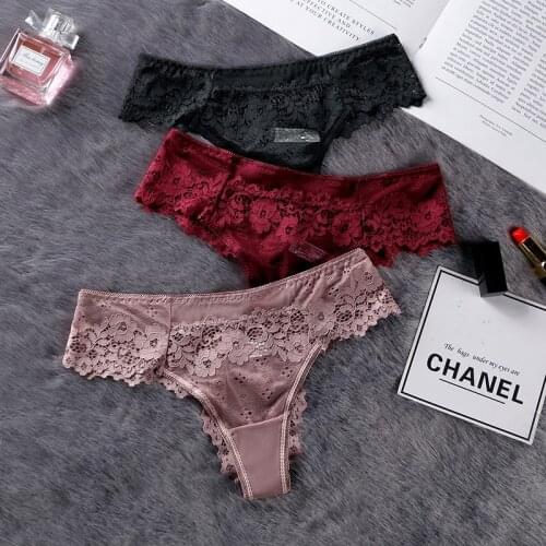 3pcs Sexy Panties For Woman Lingerie Lady G-string Lace Panties Female Thongs 2021 New Sale Free Shipping Underwear For Ladies