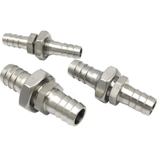 4mm 6mm 8mm 10mm 12mm 14mm 16mm 19mm Hose Barb Bulkhead 304 Stainless Steel Barbed Tube Pipe Fitting Coupler Connector Adapter