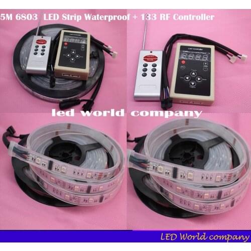 5m 6803 IC 5050 digital RGB Strip,150LED IP67 tube waterproof dream magic color 12V Led Strip,30LED/m +133 Program RF controller