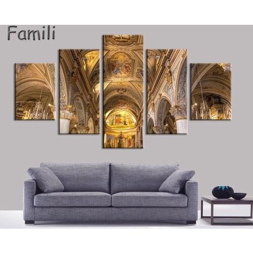 5Panel canvas fabric poster print Italy beautiful landscapes for wall art room decor home decoration,quadro decorativo,art print