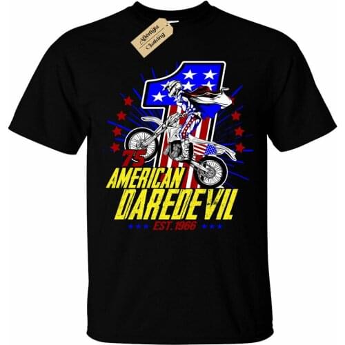 American Daredevil T-Shirt Mens usa biker stunt man rider