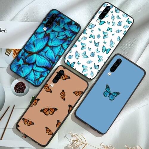 Cute butterfly blue Phone Case For Huawei honor Mate P 9 10 20 30 40 Pro 10i 7 8 a x Lite nova 5t