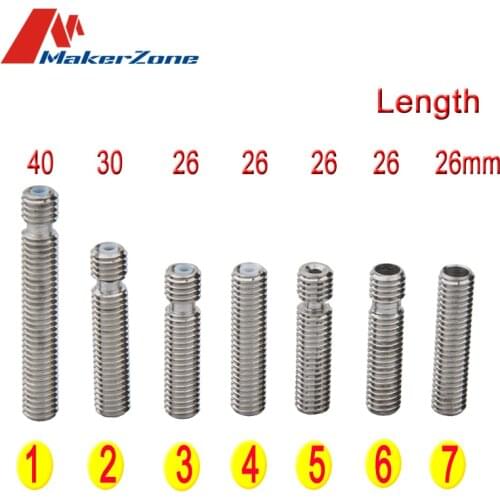 3D Printer Parts For MK8 M6 1.75mm Filament Stainless Steel Throat PTFE Tube Nozzle Extruder 26mm 30mm 40mm Long