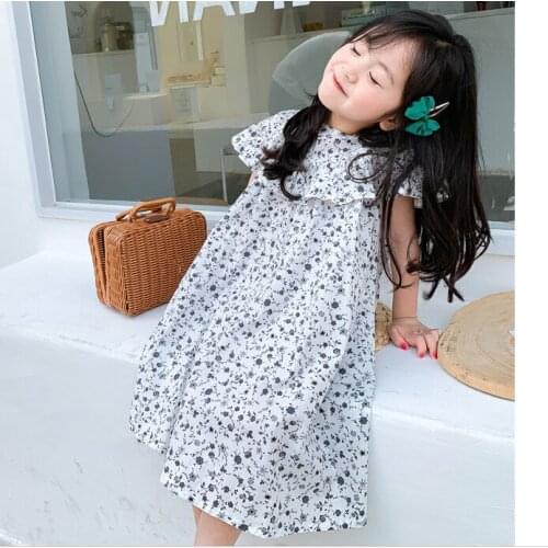 Mihkalev Pattern Kids Dresses For Girls Summer 2021 Floral Princess Dress 2-7Year Children Dance Tutu Dress vestidos infantis