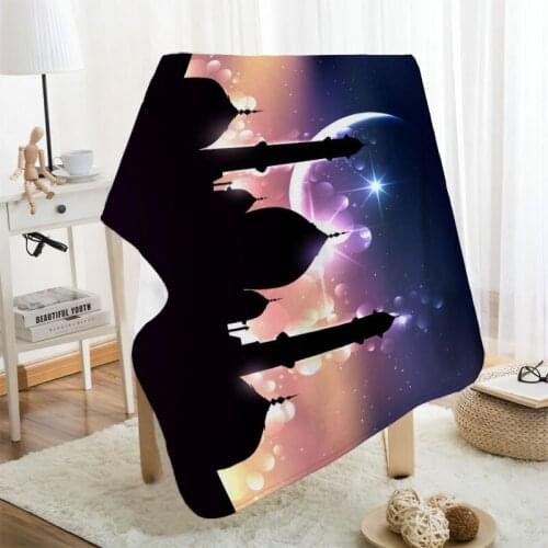 Musife Custom Ramadan Festival Flannel Blanket Design Your own Blanket Flannel Blankets for Sofa DIY Dropshipping