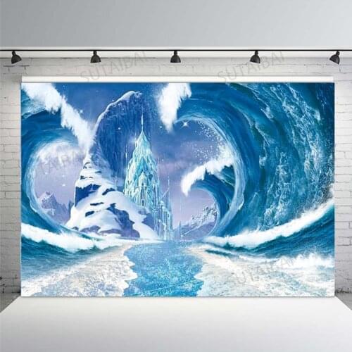 Photography Backdrop Summer Sea Ocean Snow Frozen Palace Mountains Child Custom Photo Background Photographic Backdrops Studio