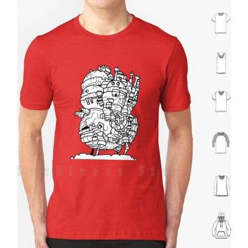 Howls Moving Castle T Shirt Cotton Men DIY Print Japan Anime Manga Studio Ghibli Ghibili Hayao Miyazaki Miyazaki