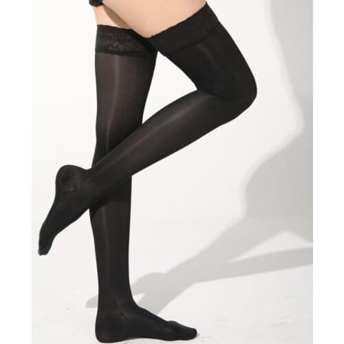 Women Pressure Class Thin Pantyhose Lace Stockings Non Slip Thigh High Elastic Stretch Sexy Stockings Medical Summer Sports