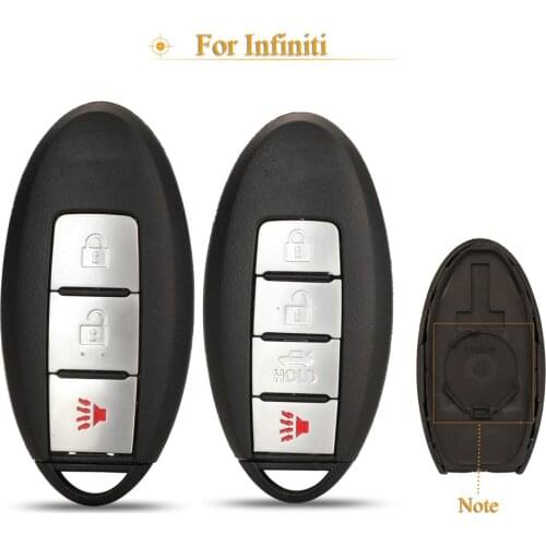Kutery 3/4 Buttons Replacement Remote Car Key Shell Case For Infiniti FX35 2003-2009 FX45 2003-2008