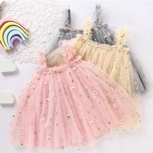 2021 Summer New Arrival Little Daisy Childrens Wear Fashion Girls Dress Kids Baby Girl Sleeveless Dresses Newborn Clothing 1-6Y