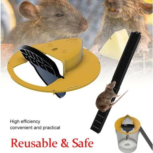 Slide Bucket Lid Mouse Trap with Ladder, Yellow Flip N Slide Bucket Lid Mouse Rat Trap