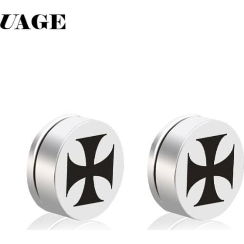 UAGE Magnet Magnetic Ear Stud Earrings for Men & Women Fashion Stainless Steel 1 Pair Non Piercing Unisex Fashion Fake Earrings