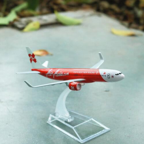 Air Asia Boeing 737 Airplane Diecast Aircraft Model 6" Metal Aeroplane Home Office Decor Mini Moto Toys for Children