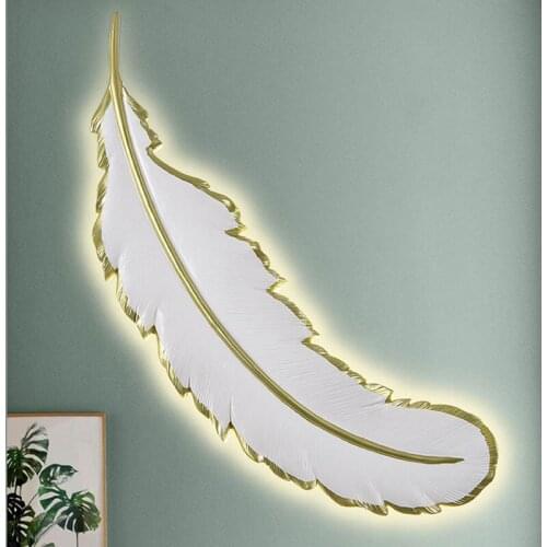 Nordic Resin Feather Wall Lamp Modern Living Room Decor Bedroom Wall Light Study Bar Dining Room Bathroom Mirror Light Fixture