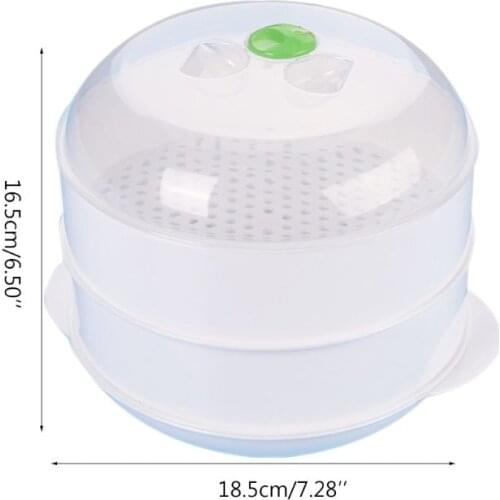 2021 New Double plastic steamer microwave oven round steamer