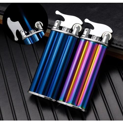 Novelty High Quality ZINC ALLOT GAS refuel LighterWindproof lighter.Straight JET flame cigarette lighter grinding wheel