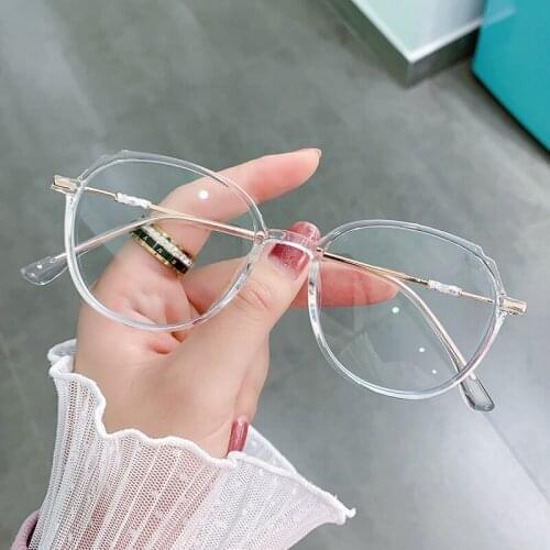 New Lady Anti Blue Light Glasses TR Metal Frame Anti Blue Light Filter Blocking Glasses Anti-glare Computer Glasses UV400