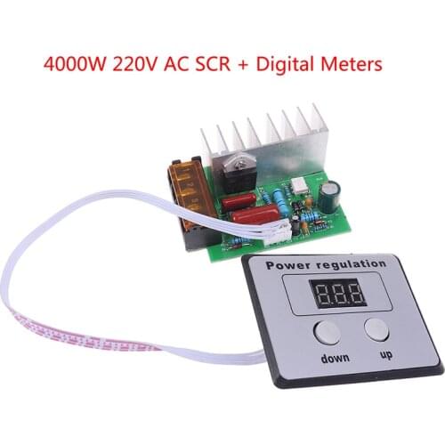 New 4000W AC 220V SCR Voltage Regulator Motor Speed Temperature Controller 1Pcs