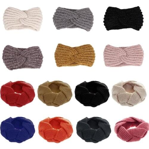 Winter Ear Warmer Headband Women Elastic Knitted Turban For Ladies Crochet Wide Hairband Winter Bandanas Haarband