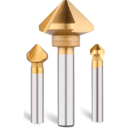 90 degrees single blade Cobalt rose reamer chamfer drill reamer taper titanium plated straight single blade Deburring