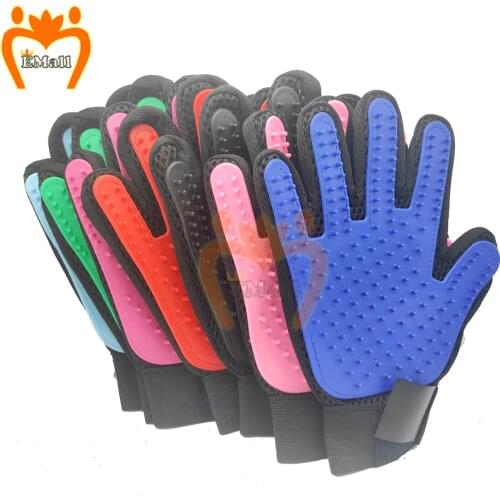 Dog Pet Grooming Glove Silicone Cats Brush Comb Deshedding Hair Gloves Dogs Bath Cleaning Supplies Animal Combs