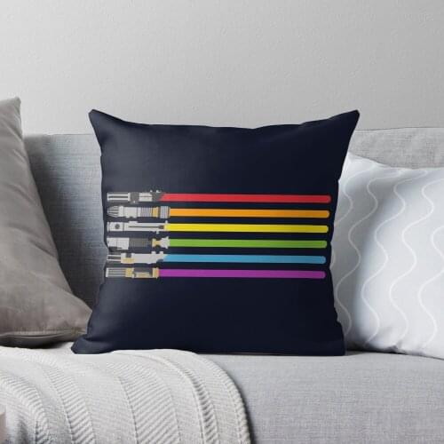 Lightsaber Rainbow Throw Pillow Cushion Cover Polyester throw pillows case on sofa home living room car seat decor 45x45cm
