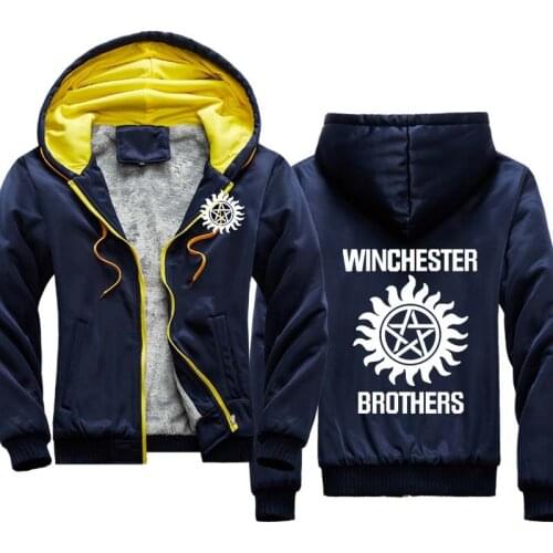 Winter spring autumn Supernatural Hoodie Men Winchester Bros Mens Hoodies Cotton Mens jackets