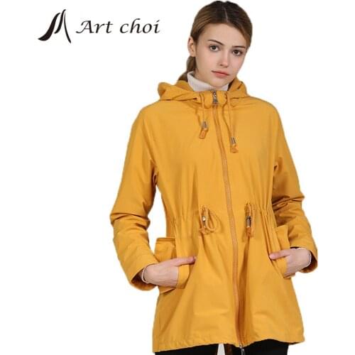 2020 Fashion Women Windbreaker Elegant Casual Zipper Slim Hoody Simple Classic Trench Coats Chic Female Long Sleeve Clothes