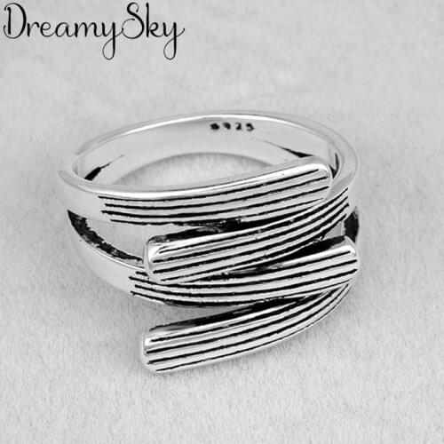 DreamySky Fashion Female Irregular Chains Finger Rings For Women Lover Wedding Jewelry Party Trendy Statement Rings Wholesale
