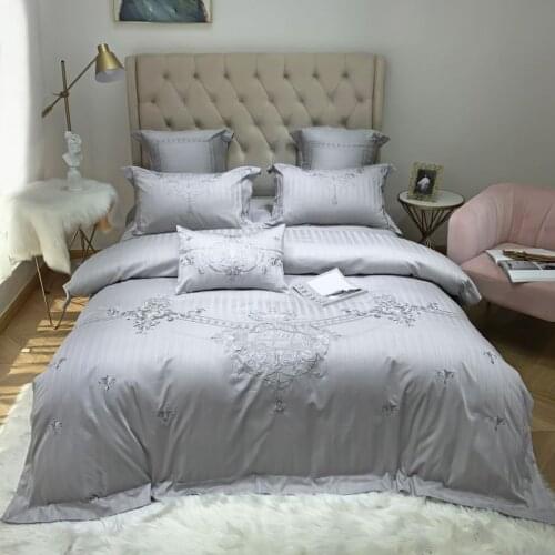 4/7pcs Egyptian cotton jacquard Duvet Cover Sets King Queen Size Bedding Sets Pillowcases embroidery bed cover Bed Linen