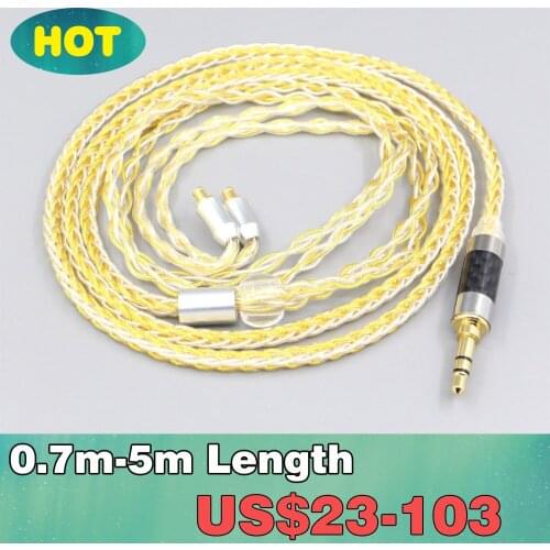 8 Core OCC Silver Gold Plated Earphone Cable For Audio Technica ath-ls400 ls300 ls200 ls70 ls50 e40 e50 e70 312A LN007310