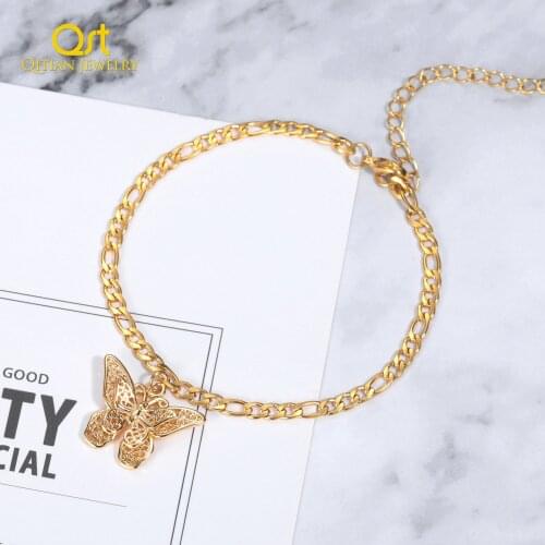 Fashion Butterfly Stainless Steel Bracelet&Bangle For Women Simple Adjustable Gold Silver Color Bracelets Pulseras Mujer Jewelry