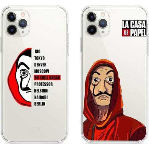Spain TV La Casa de papel Phone Case clear for iphone 12 pro max mini 11 pro XS MAX 8 7 6 6S Plus X 5S SE 2020 XR cover
