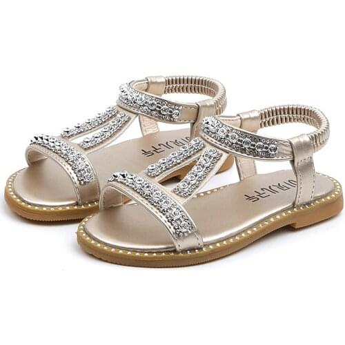 2020 Kids Shoes Baby Girls Sandals Summer Princess Crystal Beach Sandals for Girls Children Slides Sandalias детская обувь